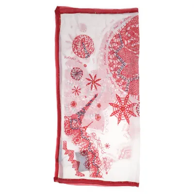 Shawl (White, Red) from Passigatti Silk