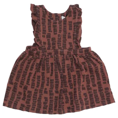 Robe salopette (Marron) de Play Up Coton biologique