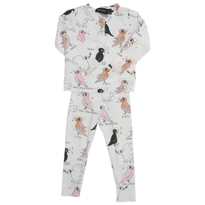 Pajamas (White, Multicolored) from Mini Rodini Cotton, Elastane