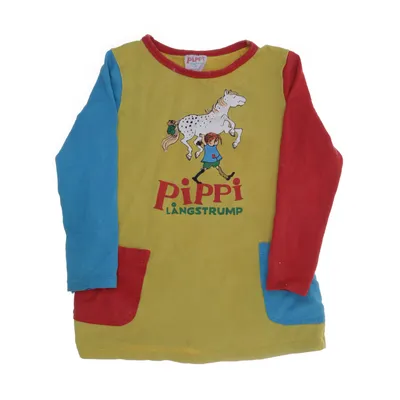 Jurk (Geel, Rood, Blauw, Meerkleurig) van Pippi Långstrump by Martinex Katoen, Elastaan