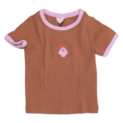 T-shirt (Braun, Pink) von Hema Elasthan, Bio-Baumwolle