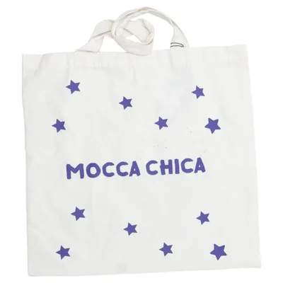 Sac en toile (Blanc, Bleu) de Mocca