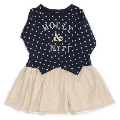 Jurk (Blauw, Beige, Wit) van Holly & Whyte by Lindex Katoen, Elastaan