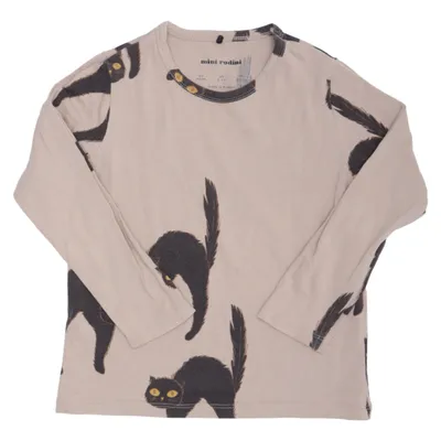 Langærmet t-shirt (Beige, Sort) fra Mini Rodini Bomuld, Elastan