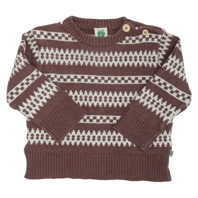 Pull-over (Marron, Blanc) de Småfolk Coton