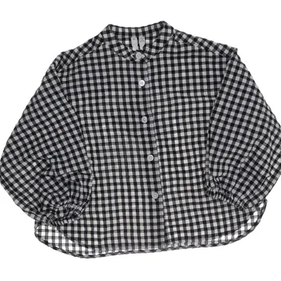 Blouse (Black, White) from Arket Cotton, Polyester