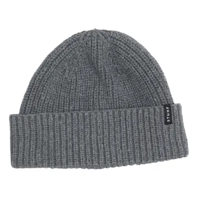 Beanie (Gray) from Stuhf Acrylic, Recycled cotton, Recycled polyester