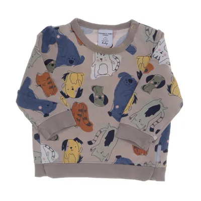 Collegetröja (Beige, Blå, Brun, Flerfärgad) från Polarn O. Pyret Elastan, Ekologisk bomull