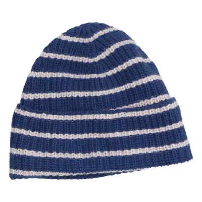 Bonnet (Bleu, Beige) de Lanius Coton, Laine