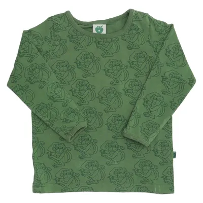 T-shirt à manches longues (Vert) de Småfolk Coton, Élasthane, Modal