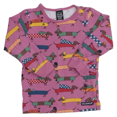Long sleeve T-shirt (Pink, Multicolored) from Villervalla Elastane, Organic cotton