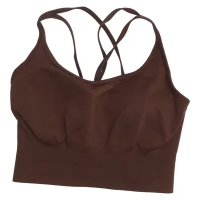 Sport-bh (Bruin) van Teveo Elastaan, Polyamide, Polyester