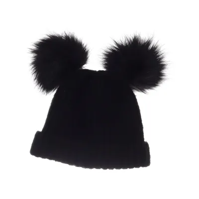 Pompon muts (Zwart) van Sisley Acryl, Elastaan, Nylon