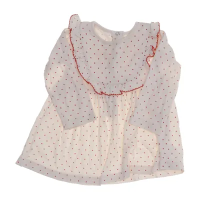 Klänning (Vit, Röd) från Livly Ekologisk bomull