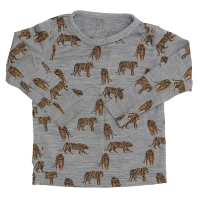 Long sleeve T-shirt (Gray, Brown, Orange) from Hust and Claire Silk, Wool