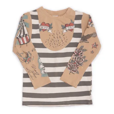 Långärmad t-shirt (Grå, Beige) från Lindex Kids Bomull, Elastan