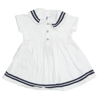 Dress (White, Blue) from Rikiki Cotton