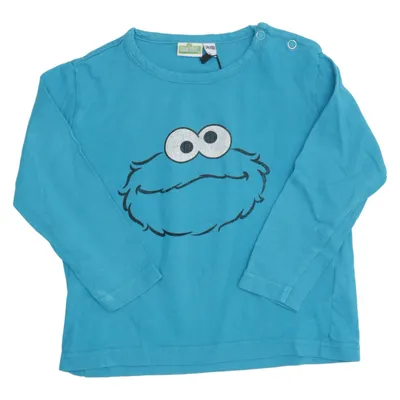 Langærmet t-shirt (Blå) fra Sesame Street Bomuld