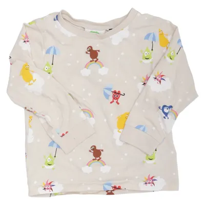 Långärmad t-shirt (Beige, Flerfärgad) från Babblarna x KappAhl Bomull, Elastan