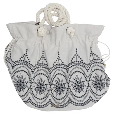 Sac de plage (Beige, Bleu) de Achilleas Coton, Polyester