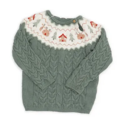 Julesweater (Grøn, Hvid, Rød) fra Baby C&A Nylon, Polyester