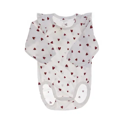 Body (Vit, Röd) från Polarn O. Pyret Elastan, Ekologisk bomull