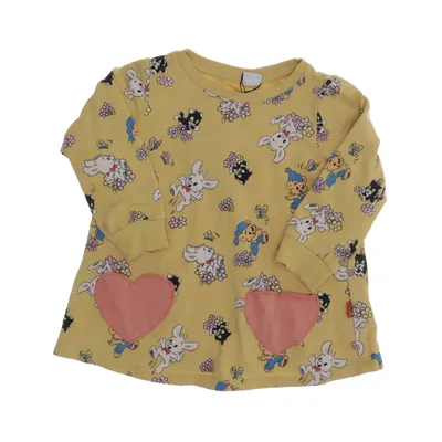 Kjole (Gul, Flerfarvet) fra Bamse by Lindex Bomuld, Elastan