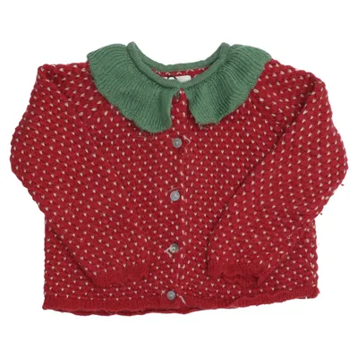 Cardigan (Red, Green, White) from Konges Sløjd Merino wool