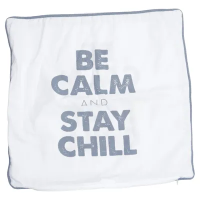 Cushion cover (White, Blue) from Depot Cotton, Polyester