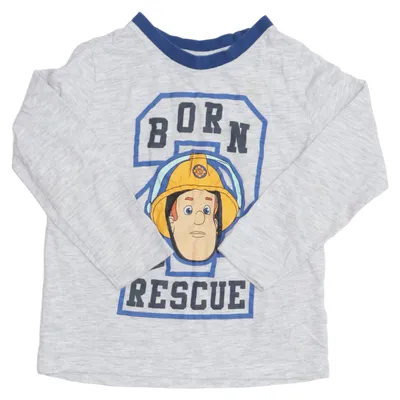 T-shirt à manches longues (Gris, Bleu, Multicolore) de Fireman Sam Coton, Viscose