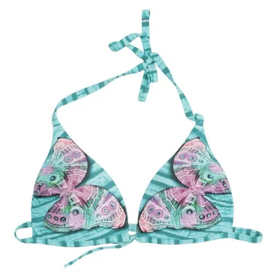 Bikini top (Turquoise, Multicolored) from Rebecca Elastane, Polyamide