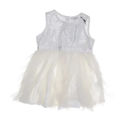 Klänning (Vit, Silverfärgad) från Design by kappAhl Polyester