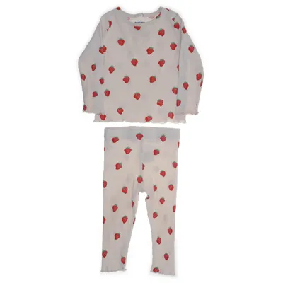 Pyjamas (Beige, Röd) från Rikiki Bomull, Elastan
