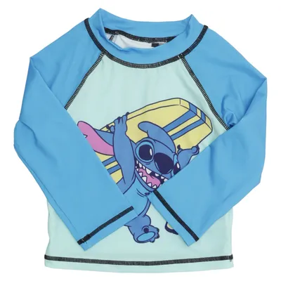Swim shirt (Blue, Multicolored) from Disney Stitch Elastane, Polyester