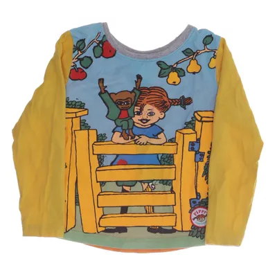 Langærmet t-shirt (Gul, Flerfarvet) fra Pippi Långstrump by Martinex Elastan, Økologisk bomuld