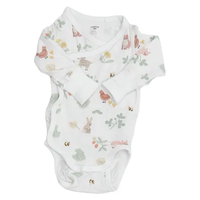 Body (Vit, Flerfärgad) från Lindex Baby Bomull, Elastan