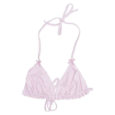 Bikinioberteil (Pink, Weiß) von H&M Swimwear Elasthan, Polyamid
