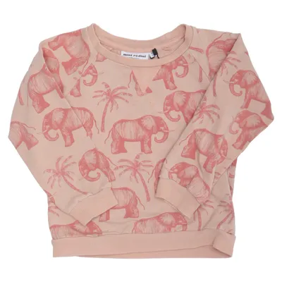 Sweatshirt (Beige, Rød) fra Mini Rodini Elastan, Økologisk bomuld