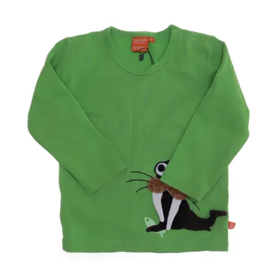 Långärmad t-shirt (Grön, Svart, Vit) från Lipfish Bomull, Polyester