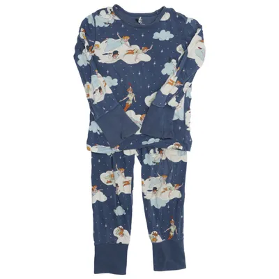 Pyjamasz (Blå, Hvid, Flerfarvet) fra Disney x Polarn O. Pyret Elastan, Økologisk bomuld