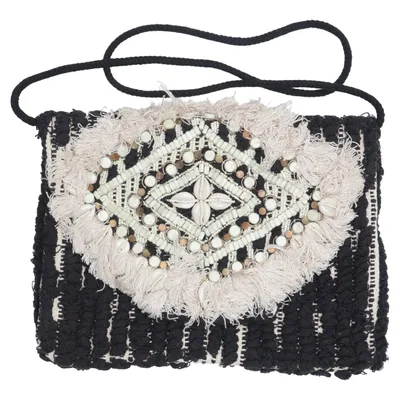 Sac à bandoulière (Noir, Beige) de Antik Batik Coton