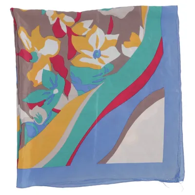 Halstuch (Rodier Paris Vintage Foulard – Kleurrijke Floral Print – Retro Chic) von Rodier Paris