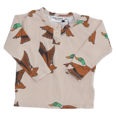 Henley shirt (Beige, Bruin, Groen) van Mini Rodini Katoen, Elastaan
