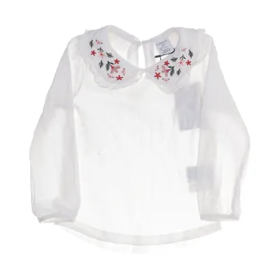 Blouse (Wit) van Lindex Kids Katoen, Elastaan