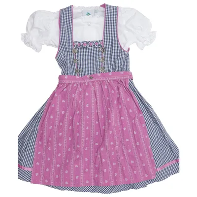 Dirndl (Blue, Purple, White) from Isar-Trachten Cotton, Polyester