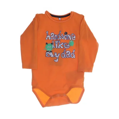 Body (Orange, Flerfärgad) från Newborn Elastan, Ekologisk bomull