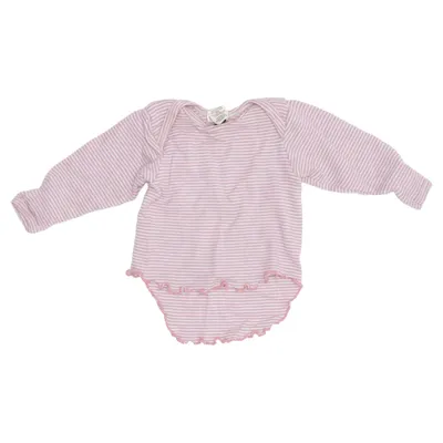 Långärmad t-shirt (Rosa, Vit) från Hessnatur Silke, Ull