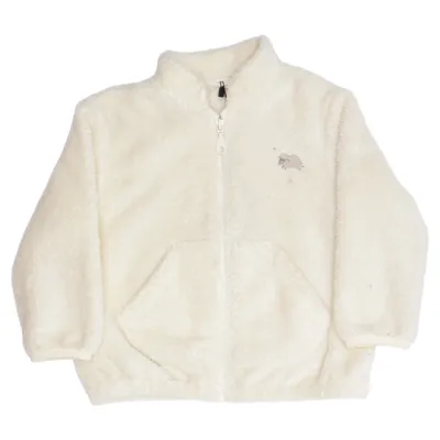 Fleece jacket (White) from Uniqlo Baby Elastane, Recycled polyester