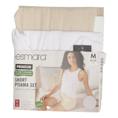 Pyjamasz (Hvid, Beige) fra Esmara Bomuld, Elastan, Linned, Viscose