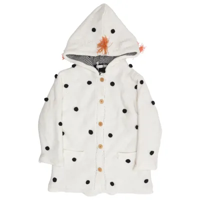 Cardigan (White, Black) from Catimini Cotton, Polyamide, Polyester, Viscose